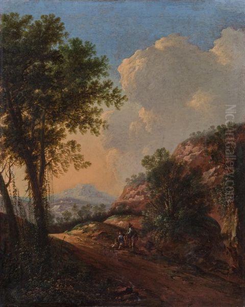 Sudliche Landschaft Mit Wanderern Oil Painting by Willem de Heusch