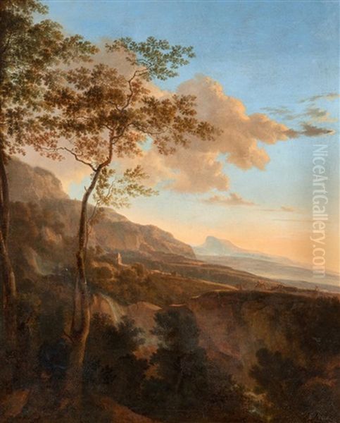 Landschaft Mit Wanderern Oil Painting by Willem de Heusch