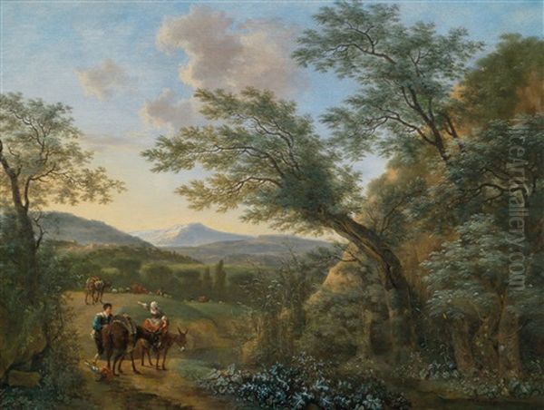 Sudliche Landschaft Mit Reisenden Oil Painting by Willem de Heusch