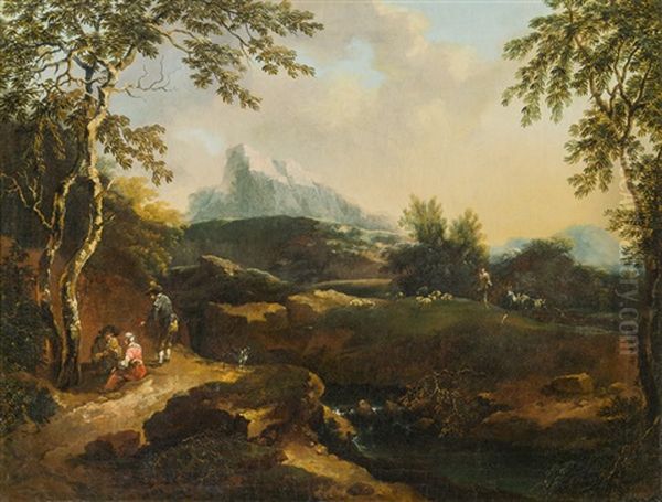 Landschaft Mit Rastenden Am Wegesrand Oil Painting by Willem de Heusch