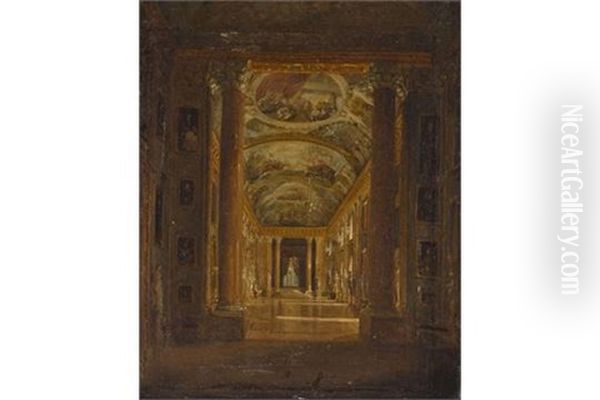 Im Palazzo Colonna Oil Painting by Eduard von Heuss