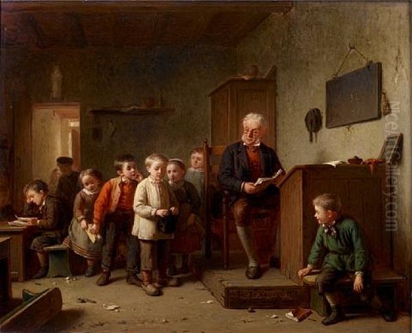 The Classroom Oil Painting by Theodore Bernard de Heuvel