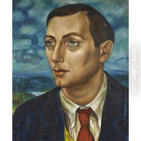 Portrait Of Randolph Stanley Hewton Oil Painting by Efa Prudence Heward