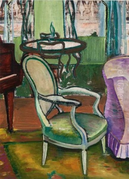 The Drawing Room Of The Artist (study) Oil Painting by Efa Prudence Heward