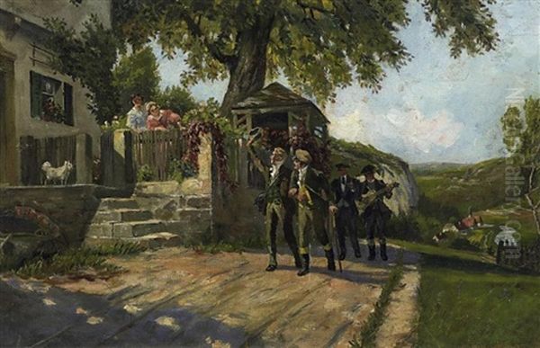 Studenten Auf Der Wanderschaft Oil Painting by Paul Hey