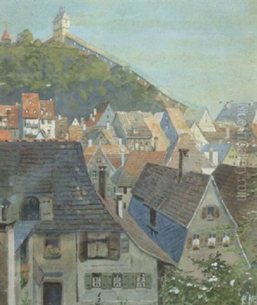 Partie In Schaffhausen Oil Painting by Paul Hey