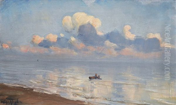 Clouds Over The Beach Oil Painting by Christian Heyden