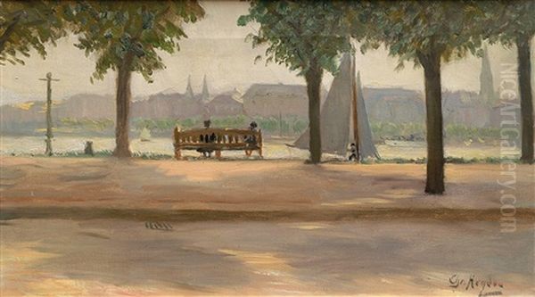 An Der Alster Oil Painting by Christian Heyden