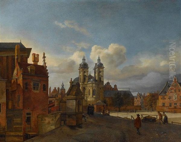 Dusseldorf - Blick Auf St. Andreas Oil Painting by Jan Van Der Heyden