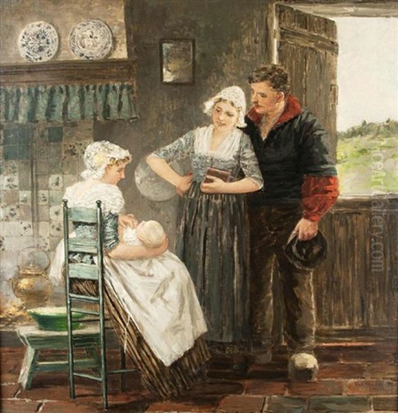 Das Jungste Familienmitglied Oil Painting by Karl Heyden