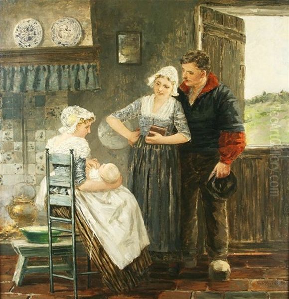 Das Jungste Familienmitglied Oil Painting by Karl Heyden