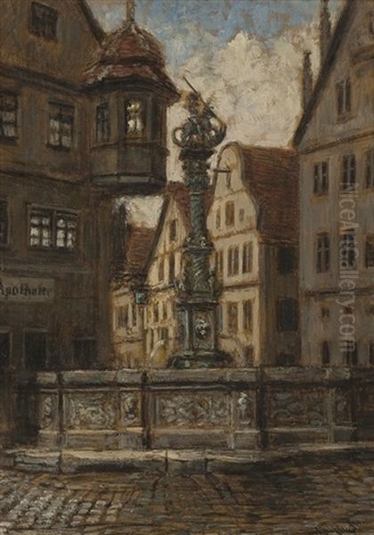 Brunnen Auf Dem Marktplatz Oil Painting by Karl Heyden