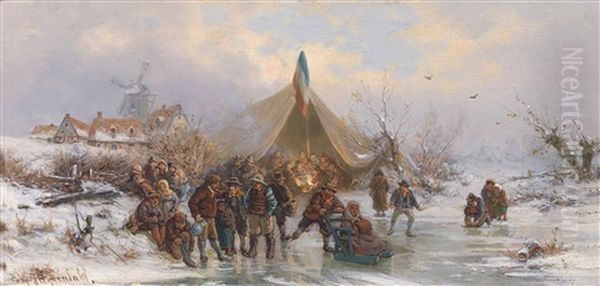 Wintervergnugen Oil Painting by Friedrich Josef Nicolai Heydendahl