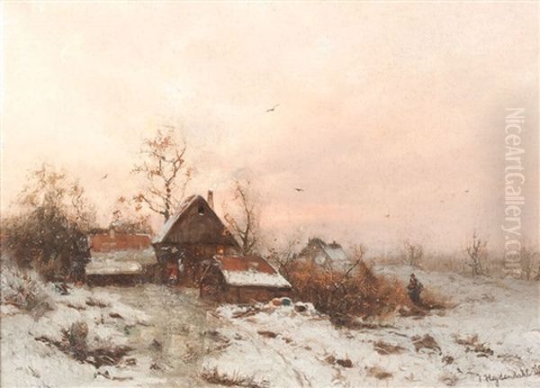 Winterlandschaft Oil Painting by Friedrich Josef Nicolai Heydendahl