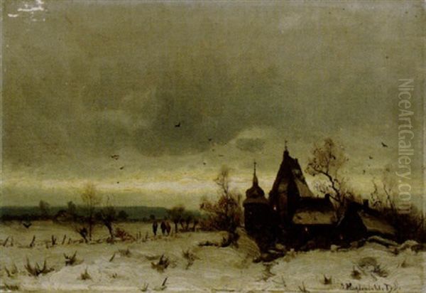 Am Weg Zur Kapelle Oil Painting by Friedrich Josef Nicolai Heydendahl