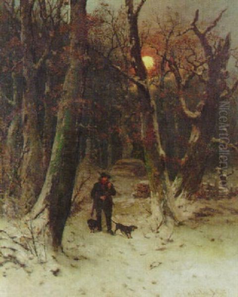 The Poacher Oil Painting by Friedrich Josef Nicolai Heydendahl