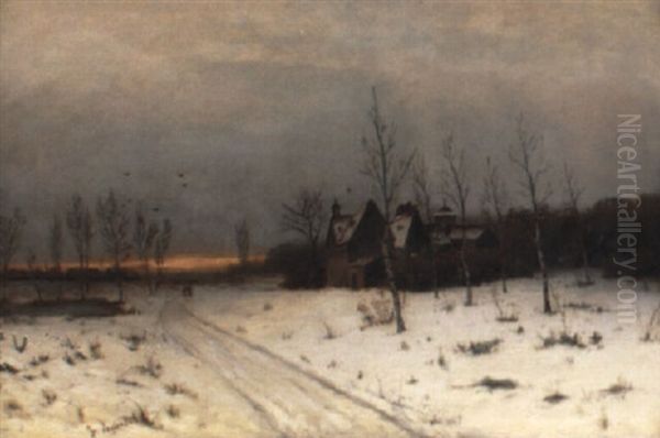 Winterlandschaft Oil Painting by Friedrich Josef Nicolai Heydendahl