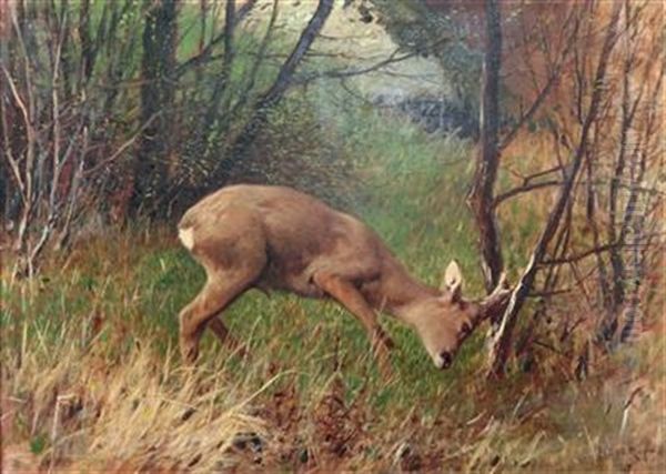 Fegender Bock Oil Painting by Arthur Heyer