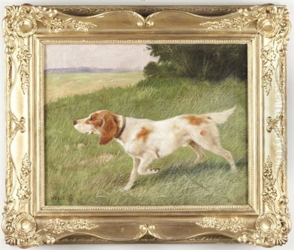 Pointer Oil Painting by Arthur Heyer