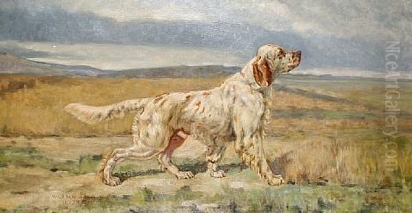 Portrait Of Wild Nero, An English Setter Oil Painting by Arthur Heyer