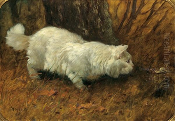 Die Katze Und Die Schnecke Oil Painting by Arthur Heyer