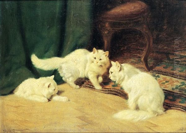 Cats Oil Painting by Arthur Heyer