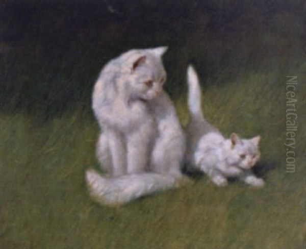 Katzen Im Gras Oil Painting by Arthur Heyer