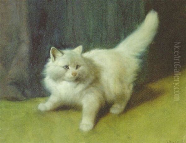 A White Persian Oil Painting by Arthur Heyer