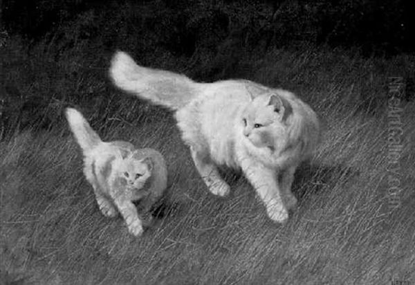 Katzenspaziergang Oil Painting by Arthur Heyer