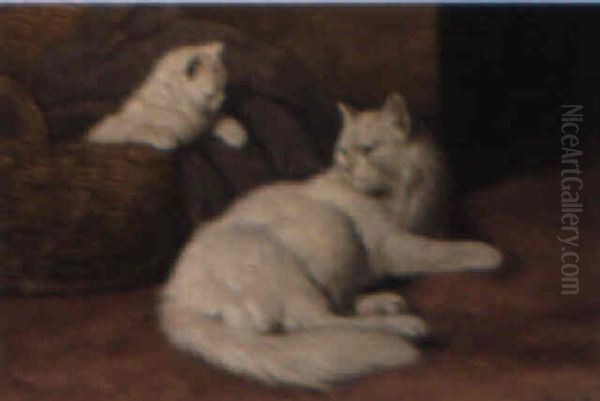 Persian Cats Oil Painting by Arthur Heyer