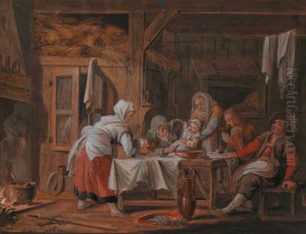 Wirtshausszene Oil Painting by Pieter Bartholomeusz. Barbiers IV