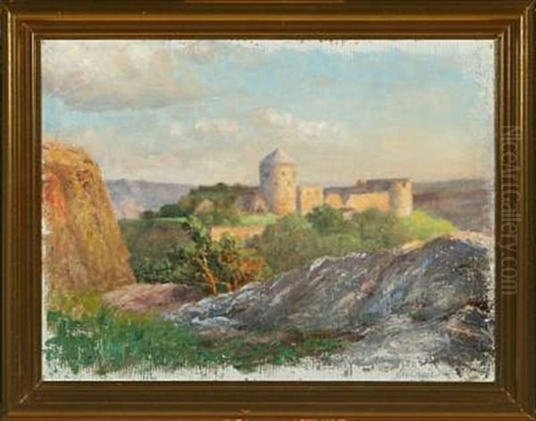 Bohus Fortress At Kungelv Vestre Gotaland, Sweden Oil Painting by Catherine Louise Margery Heyerdahl