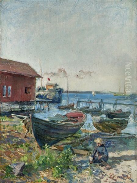 From Asgardstrand Oil Painting by Hans Olaf Heyerdahl