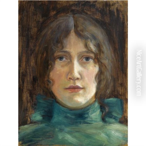 Portrett Av Tupsy Jebe-portrait Of Tupsy Jebe Oil Painting by Hans Olaf Heyerdahl