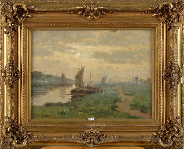 Paysage Hollandais Oil Painting by Adriaan Josef Heymans