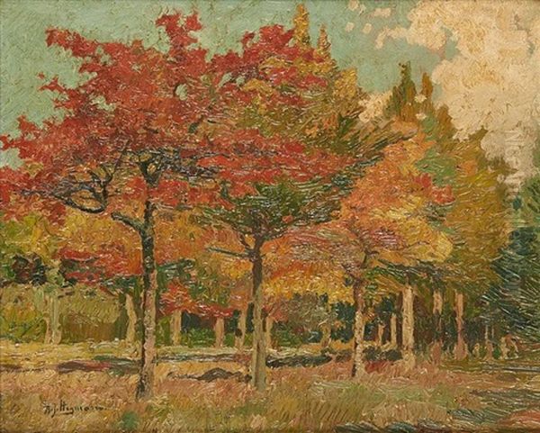 Les Premieres Couleurs De L'automne Oil Painting by Adriaan Josef Heymans