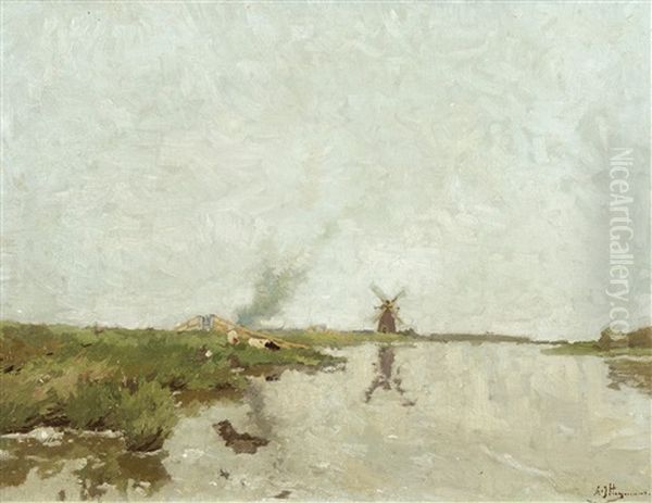 Bruyere Avec Moulin by Adriaan Josef Heymans