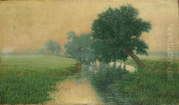 Beek In Een Landschap Oil Painting by Adriaan Josef Heymans