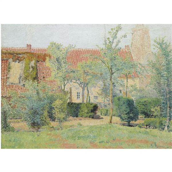 Village Scene Oil Painting by Adriaan Josef Heymans