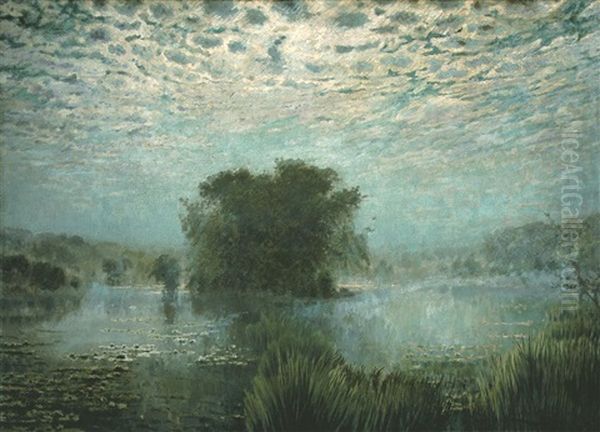 Paysage Au Clair De Lune Oil Painting by Adriaan Josef Heymans