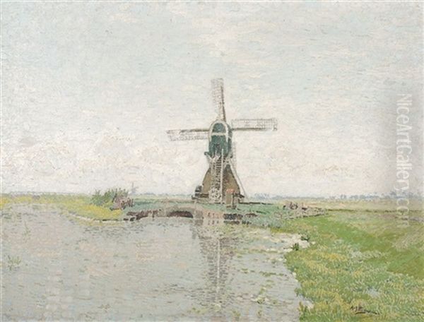 Zicht In Zeeland, Omgeving Veere Oil Painting by Adriaan Josef Heymans