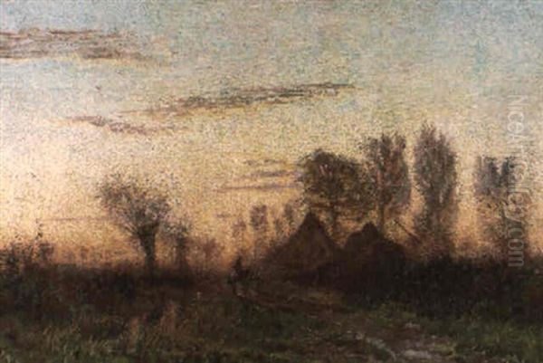 Zonsondergang Oil Painting by Adriaan Josef Heymans