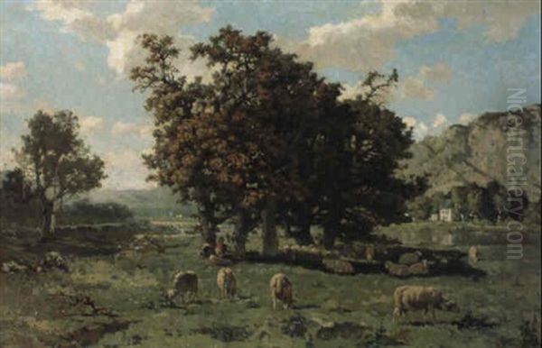 La Vallee De La Meuse Oil Painting by Adriaan Josef Heymans