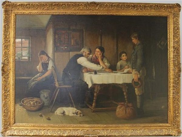 Entlassener Knecht (dismissed Help) Oil Painting by August Heyn