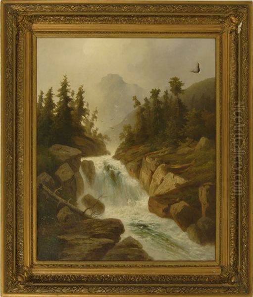 Gebirgsbach (mountain Stream) Oil Painting by Ernst Heyn