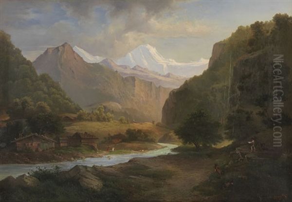 In Den Tiroler Alpen .(?) Oil Painting by Karl Heyn