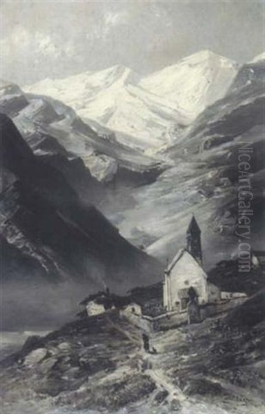 Kirchlein Im Hochgebirge by Karl Heyn