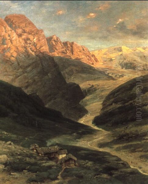 Gehoft In Den Dolomiten Oil Painting by Karl Heyn