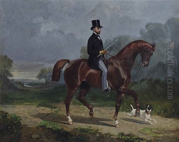 Promenade Matinale Oil Painting by Louis Robert Heyrault