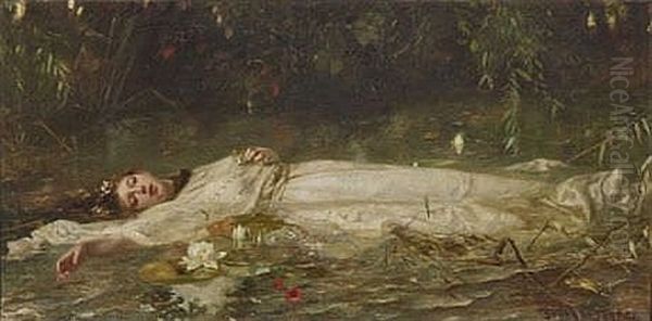 Ophelia Oil Painting by Friedrich Heyser